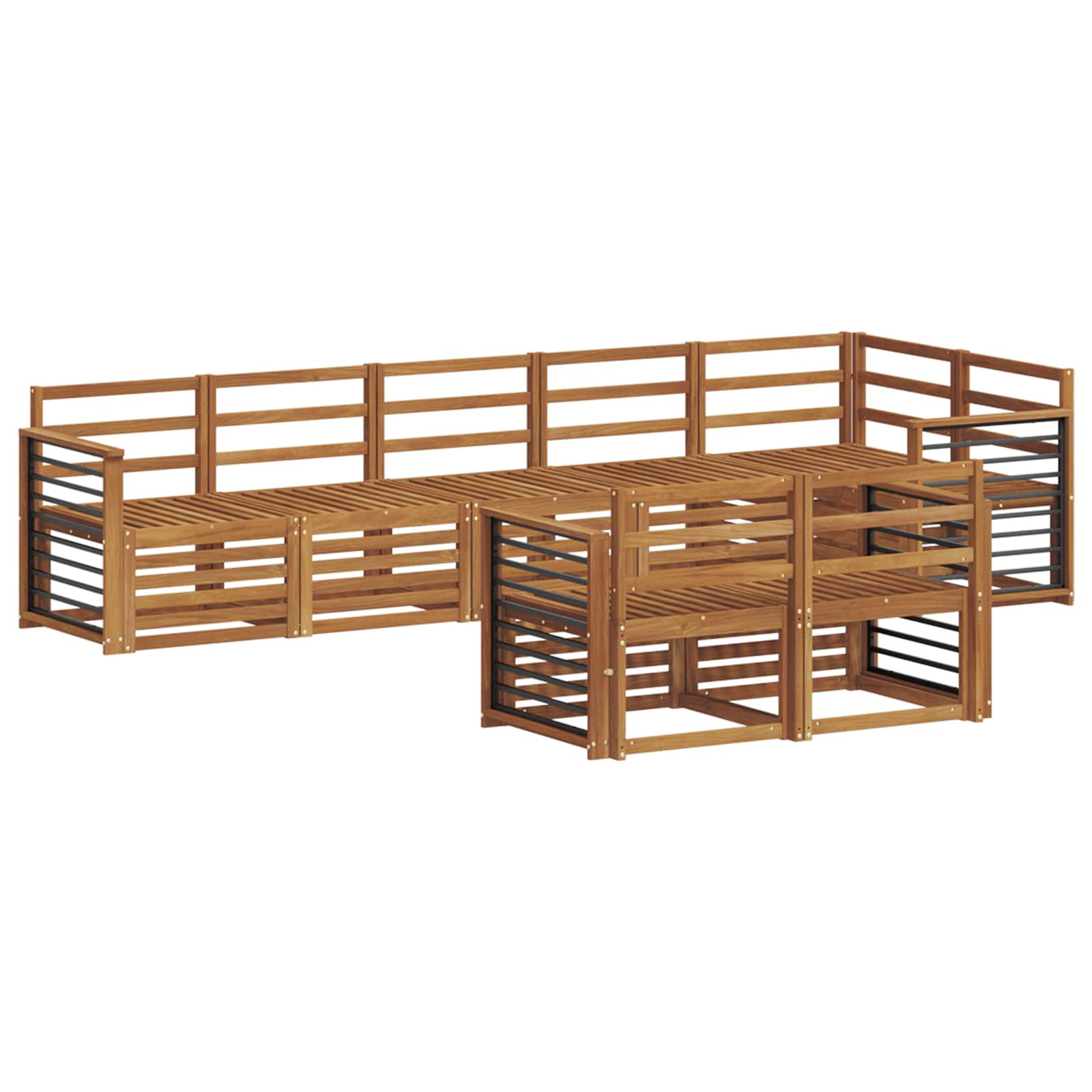 Setovi sofa 8 pcs Prirodna Čvrsto drvo akacije