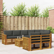 Set vanjskih sofa 9 kom. Prirodna i antracit Poliester