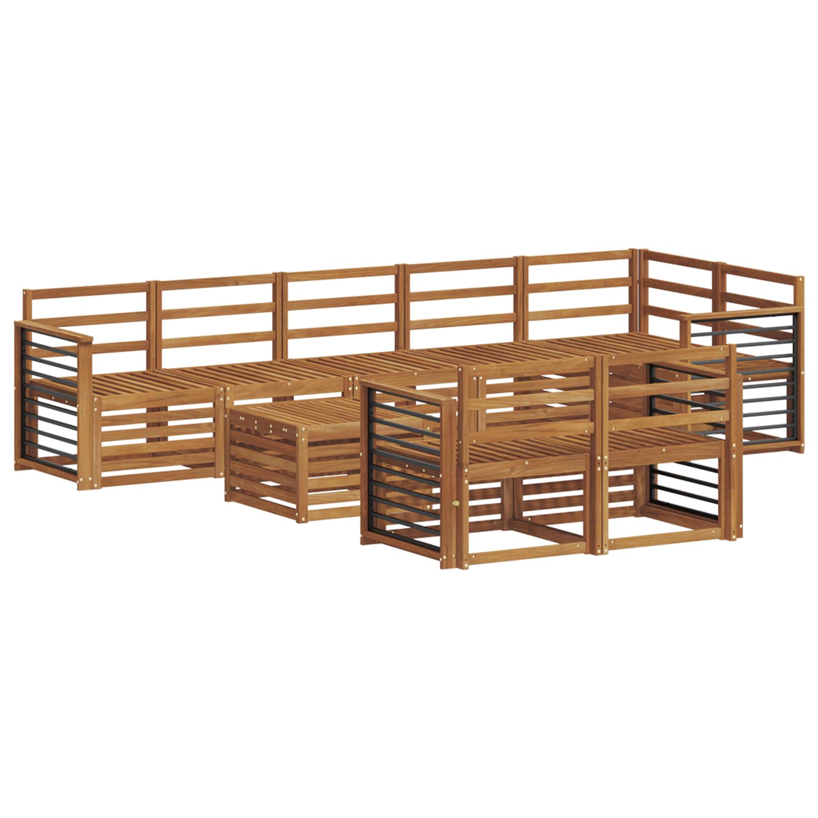 Setovi sofa 9 pcs Prirodna Čvrsto drvo akacije