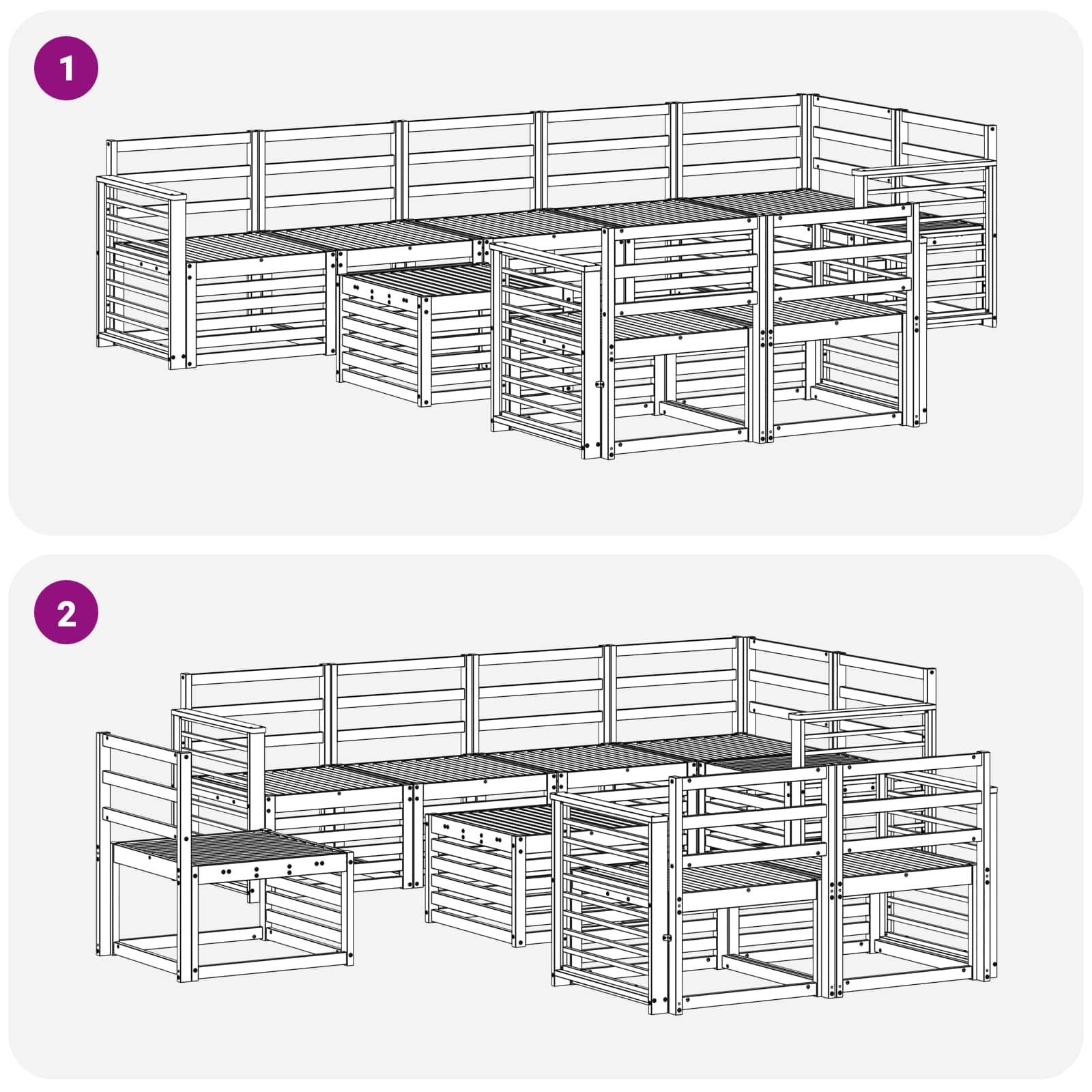 Setovi sofa 9 pcs Prirodna Čvrsto drvo akacije