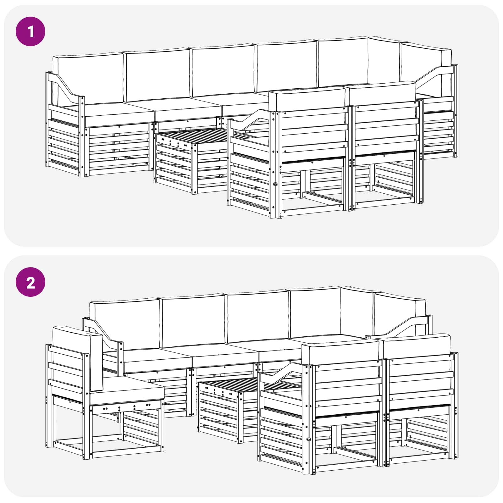 Setovi sofa 9 pcs Prirodna i krem Čvrsto drvo akacije