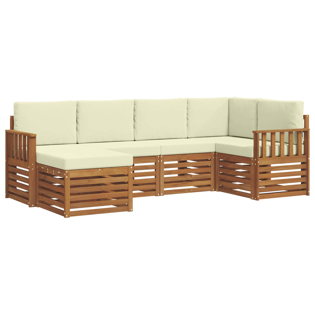Set vanjskih sofa 6 kom. Prirodna i krem Poliester 247 x 128,5 x 73 cm
