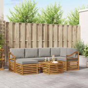 Set vanjskih sofa 7 kom. Prirodna i svijetlo siva Poliester