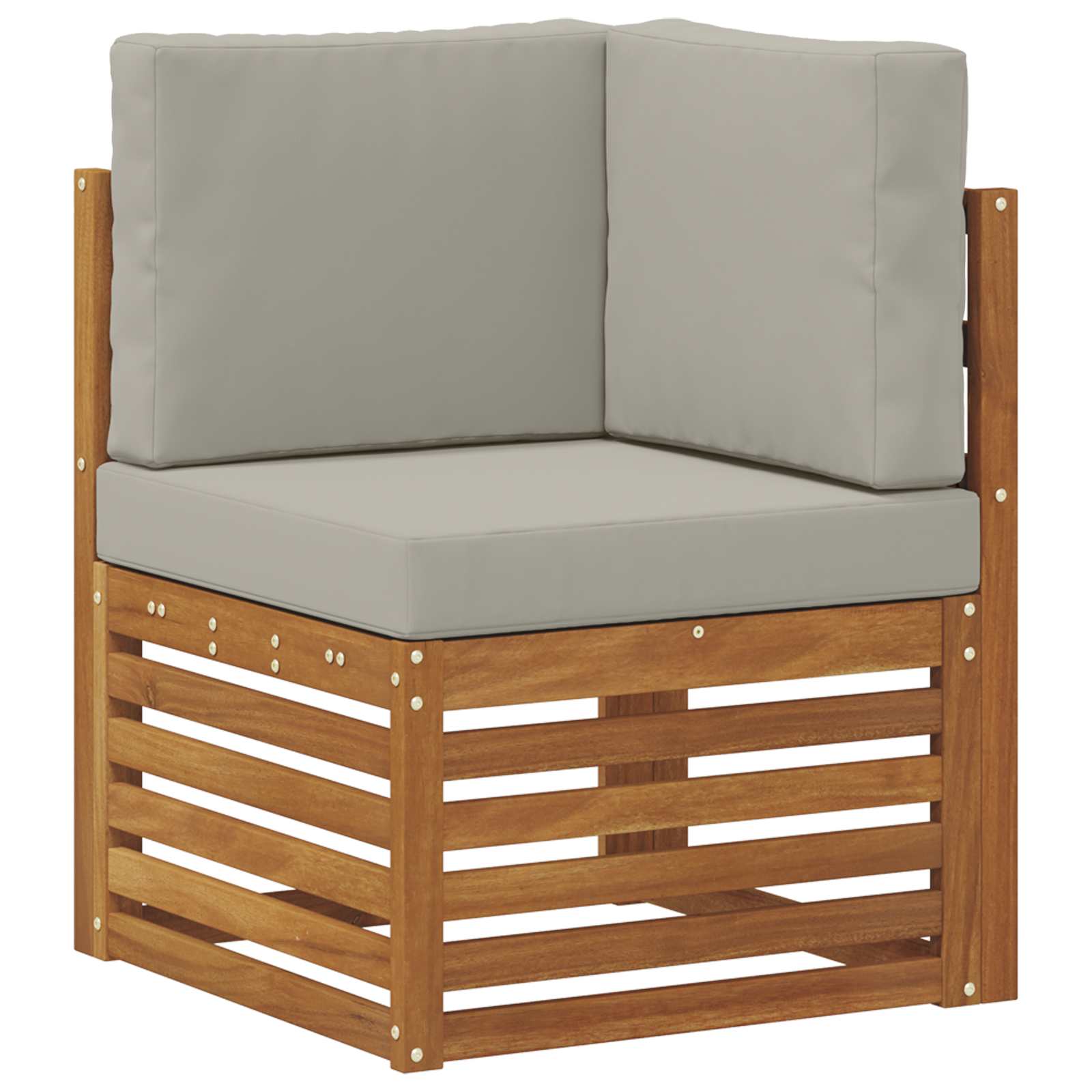 Set vanjskih sofa 7 kom. Prirodna i svijetlo siva Poliester