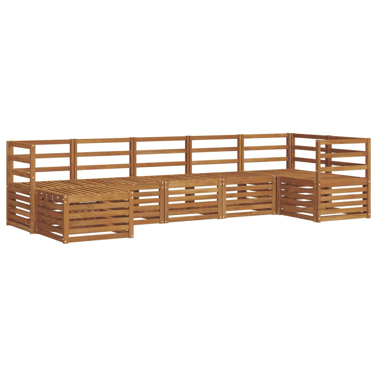 Sekcijska garnitura 7 pcs Prirodna Čvrsto drvo akacije