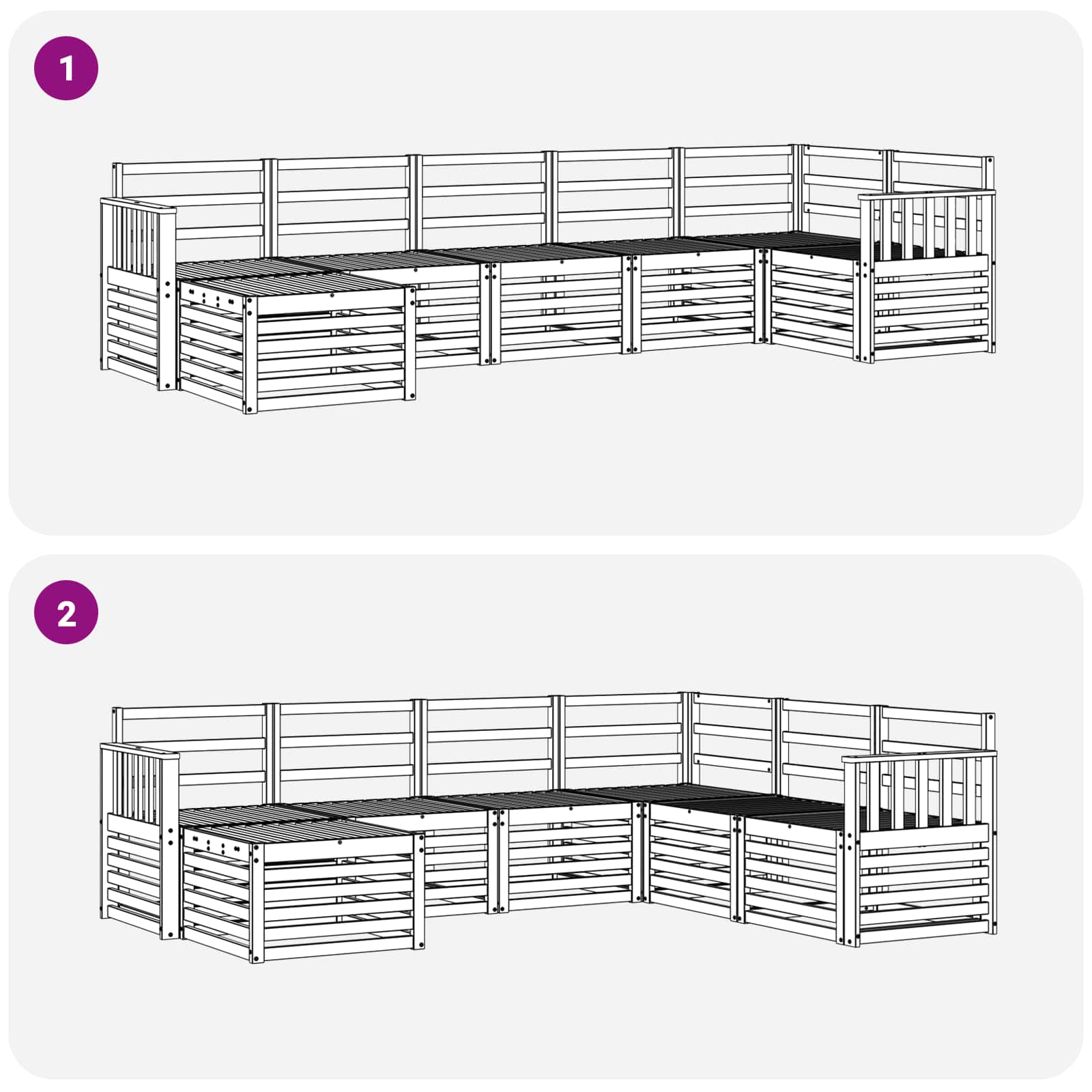 Sekcijska garnitura 7 pcs Prirodna
