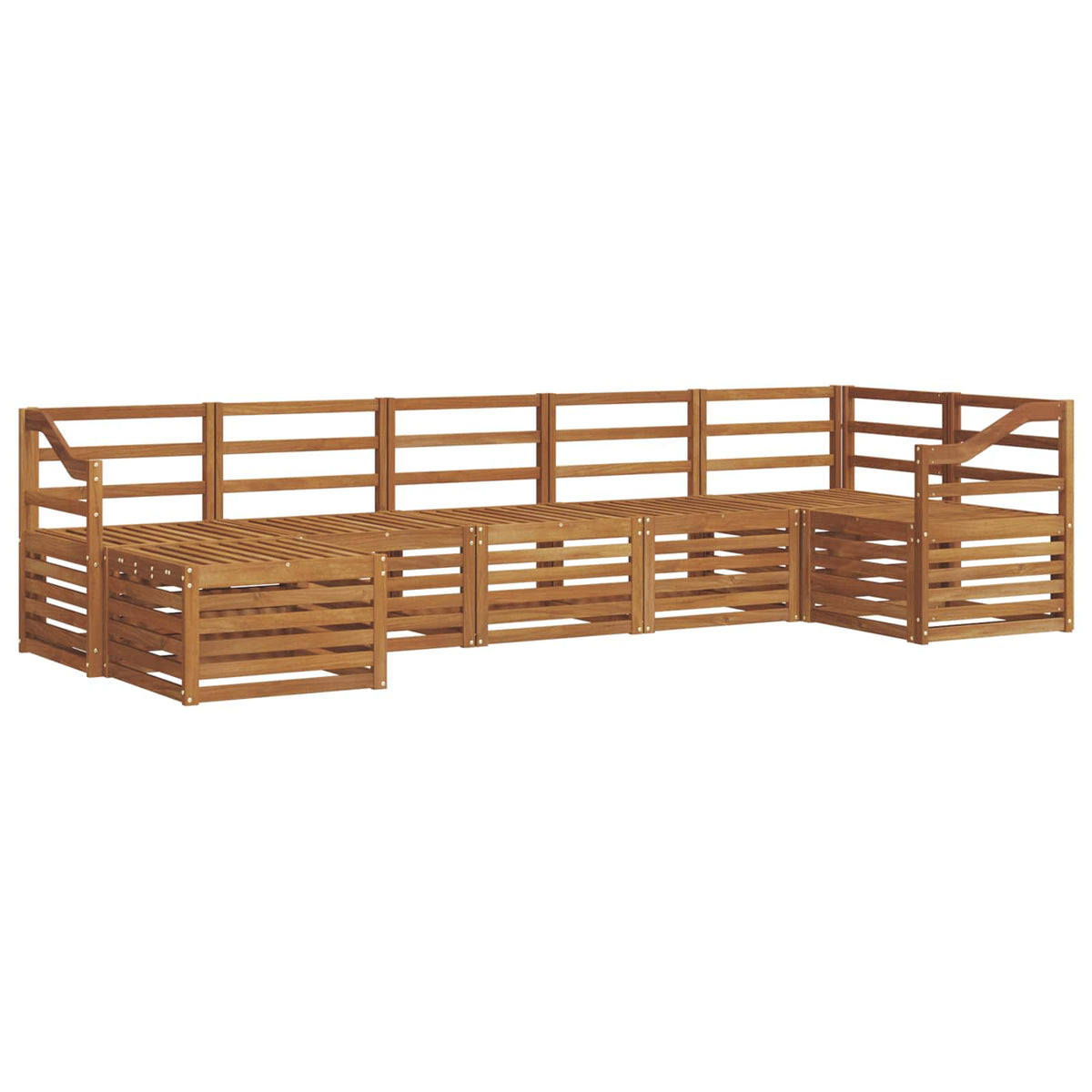 Set vanjskih sofa 7 kom. Prirodna 304 x 126,5 x 73 cm