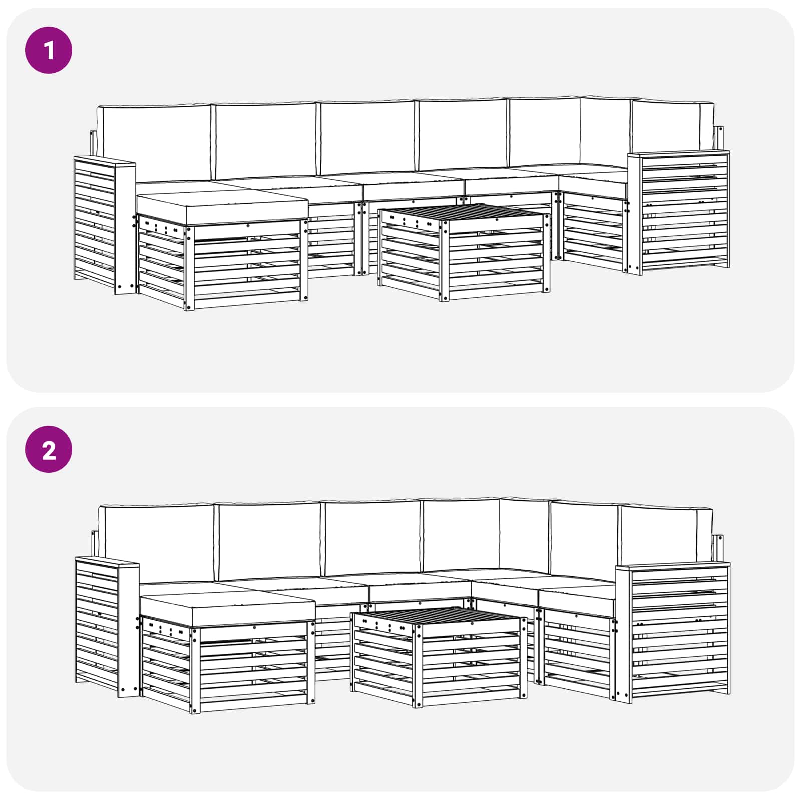Set vanjskih sofa 8 pcs Prirodna i antracit Čvrsto drvo akacije