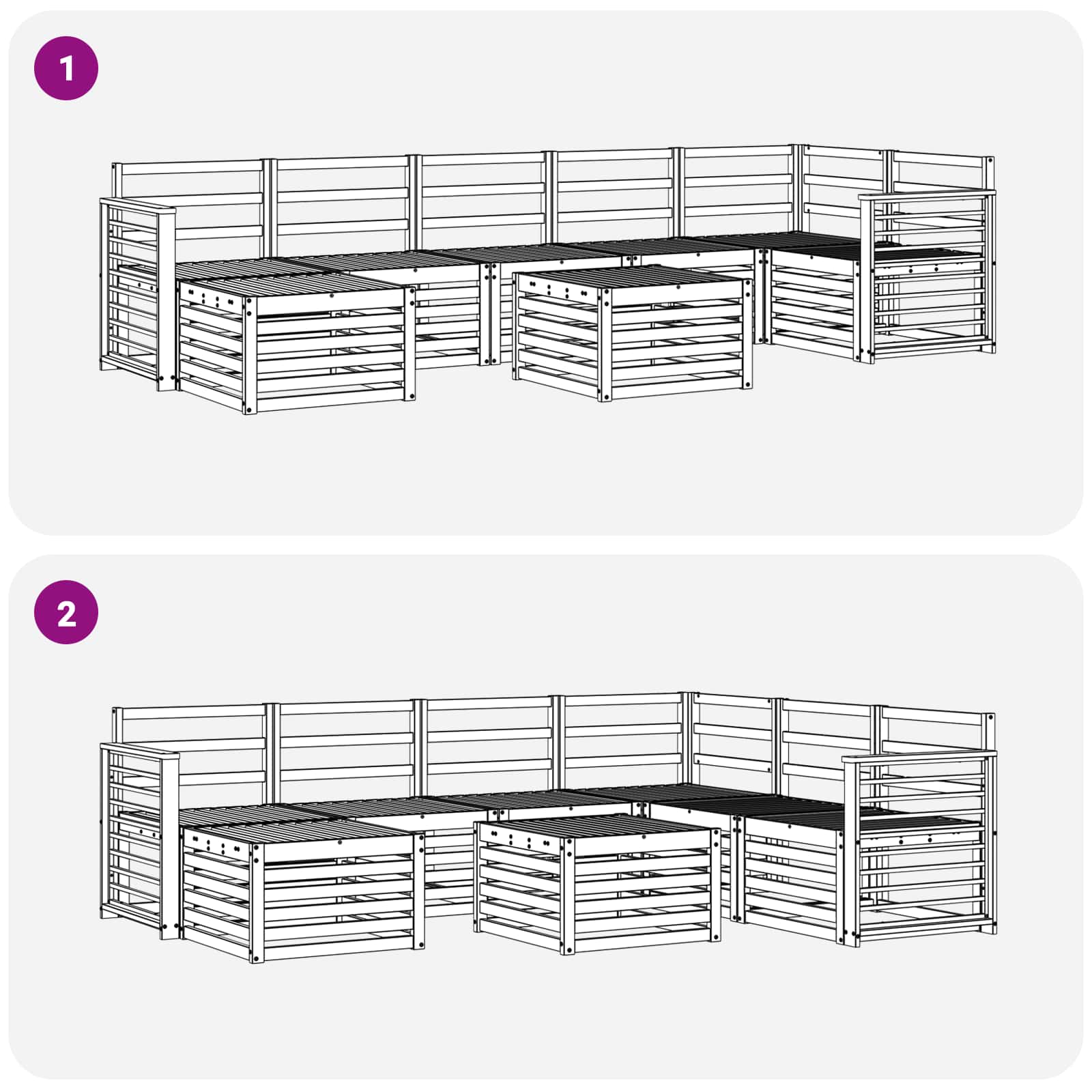 Setovi sofa 8 pcs Prirodna Čvrsto drvo akacije