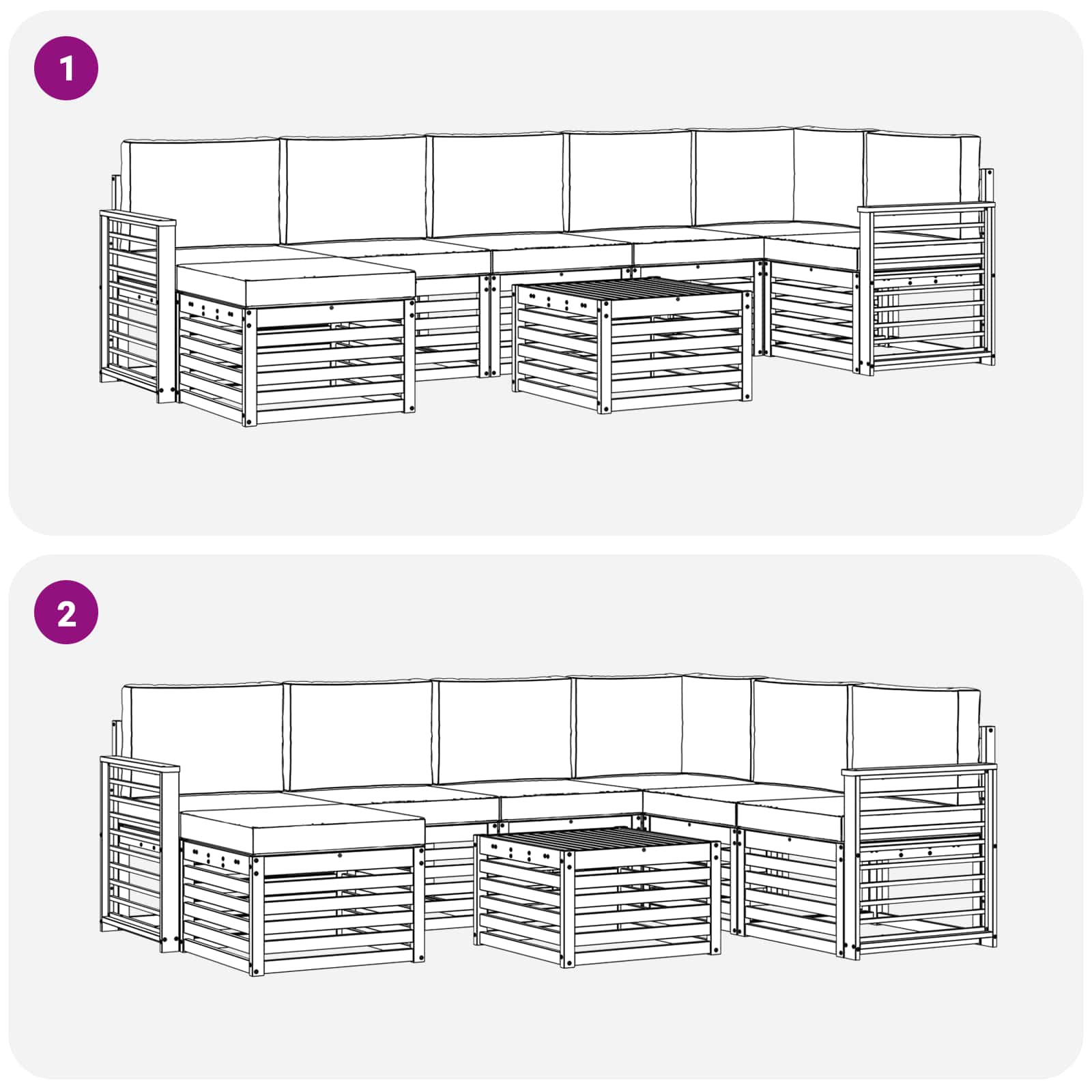 Set vanjskih sofa 8 pcs Prirodna i krem Čvrsto drvo akacije
