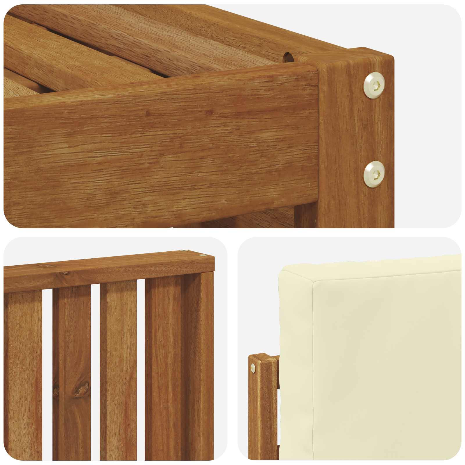 Setovi sofa 6 pcs Prirodna i krem Čvrsto drvo akacije