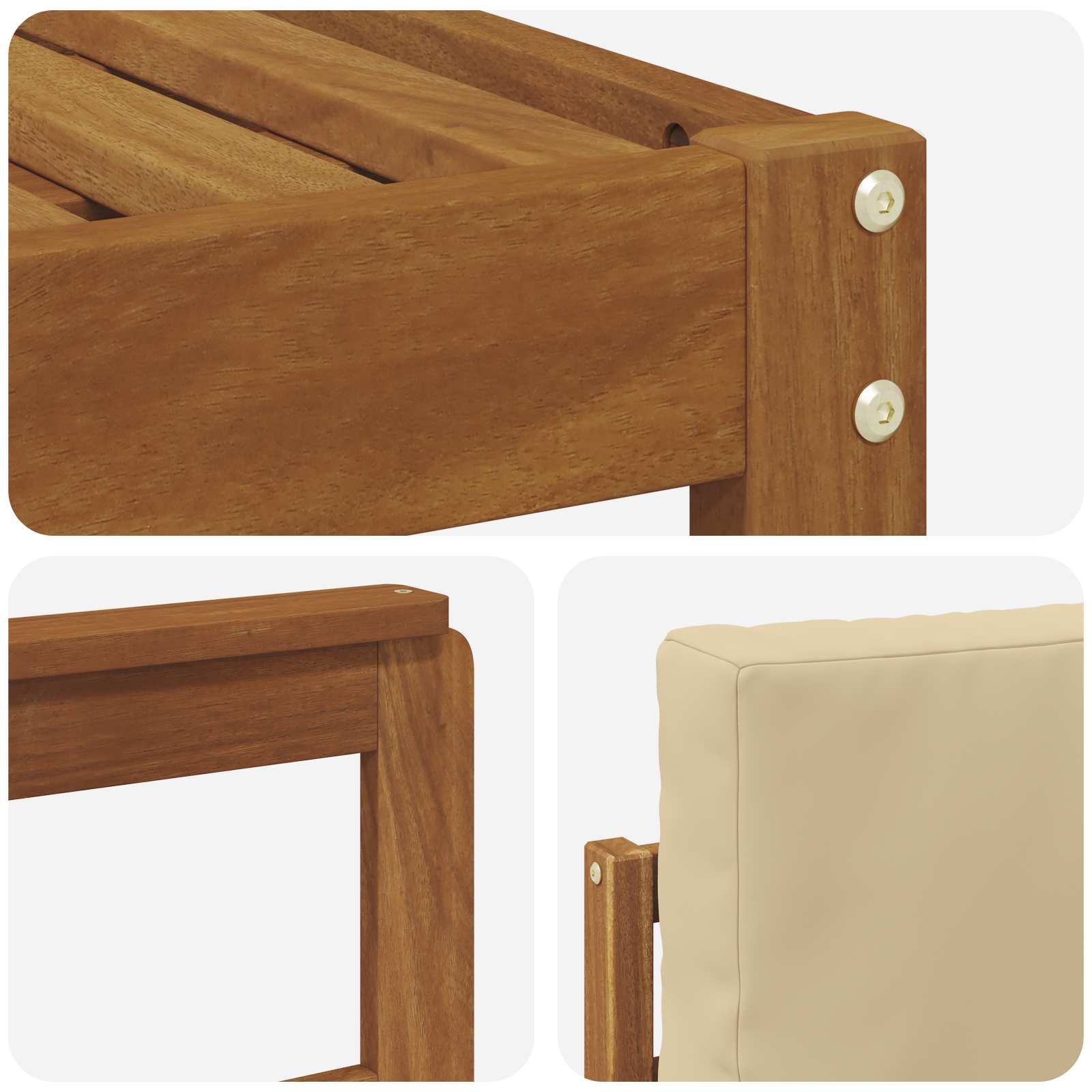 Set vanjskih sofa 8 pcs Prirodna i bež Čvrsto drvo akacije