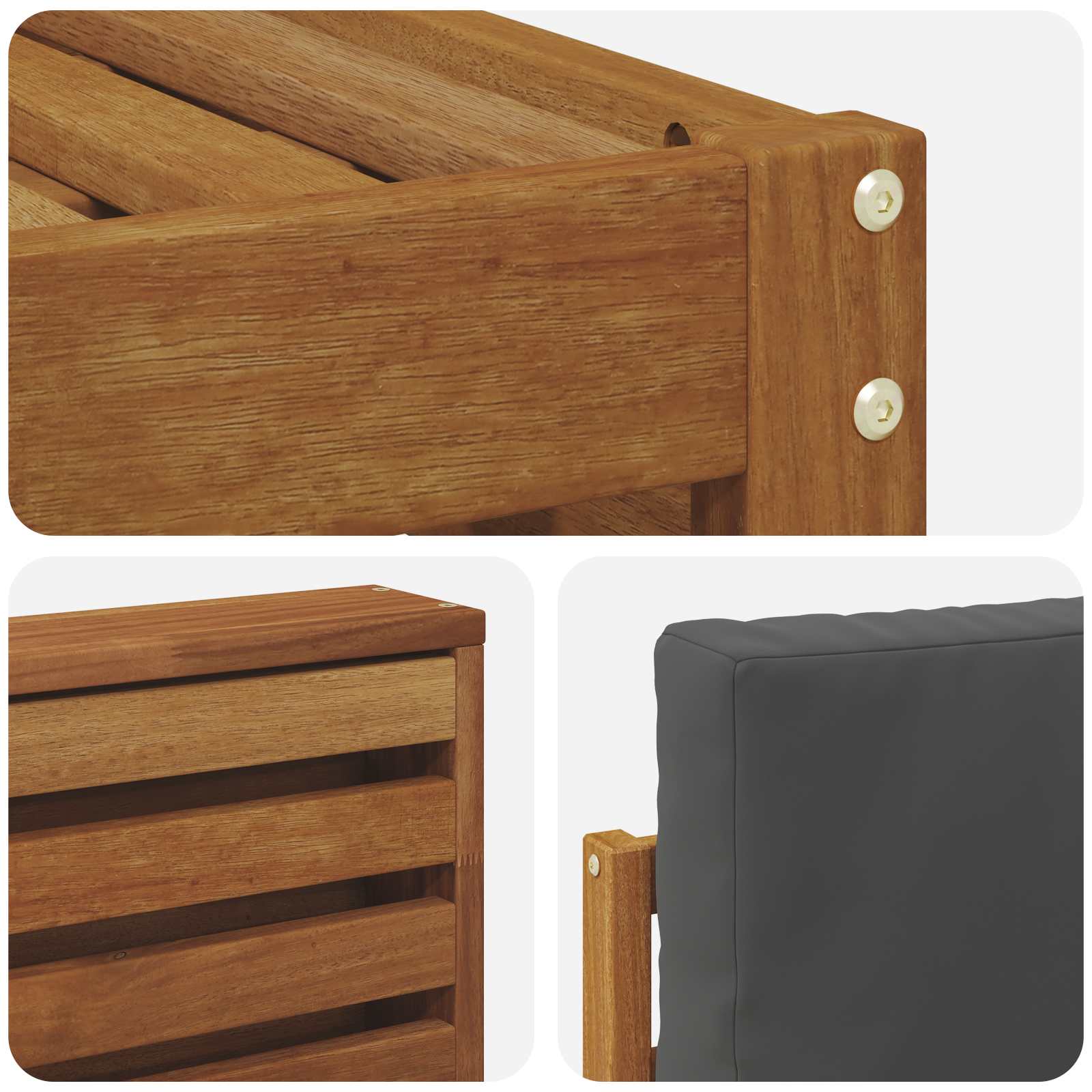 Set vanjskih sofa 8 pcs Prirodna i antracit Čvrsto drvo akacije