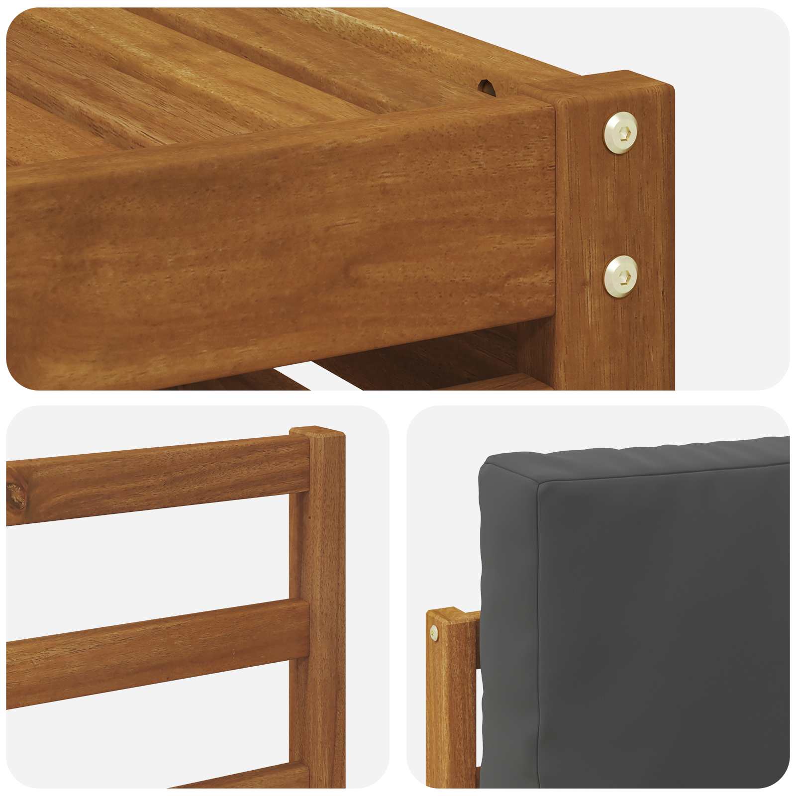 Set vanjskih sofa 9 pcs Prirodna i antracit Čvrsto drvo akacije