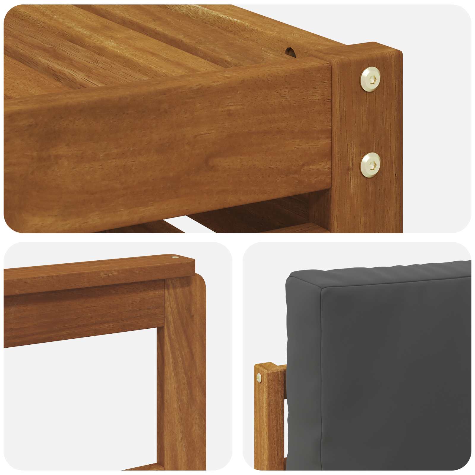 Set vanjskih sofa 9 pcs Prirodna i antracit Čvrsto drvo akacije