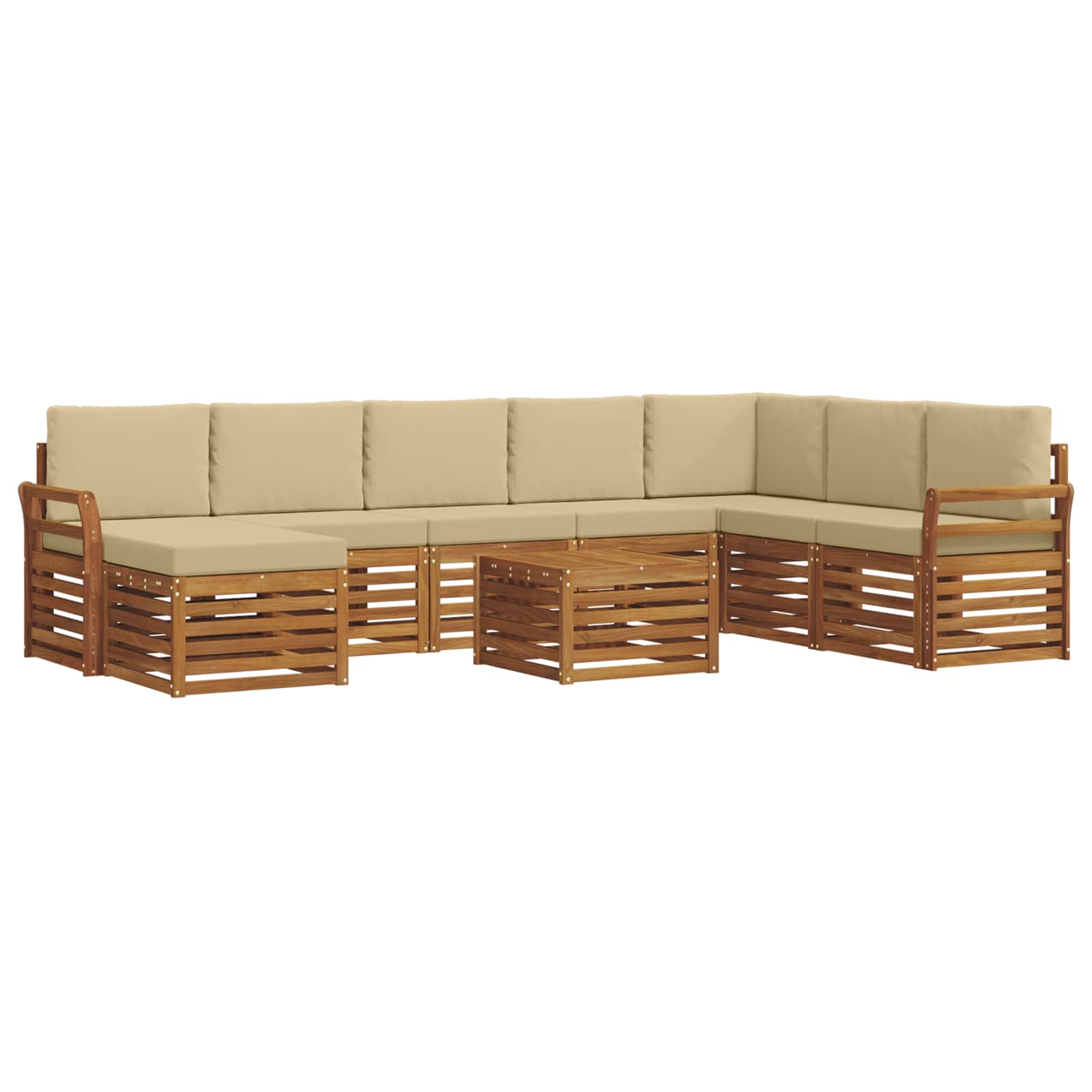 Set vanjskih sofa 9 kom. Prirodna i bež