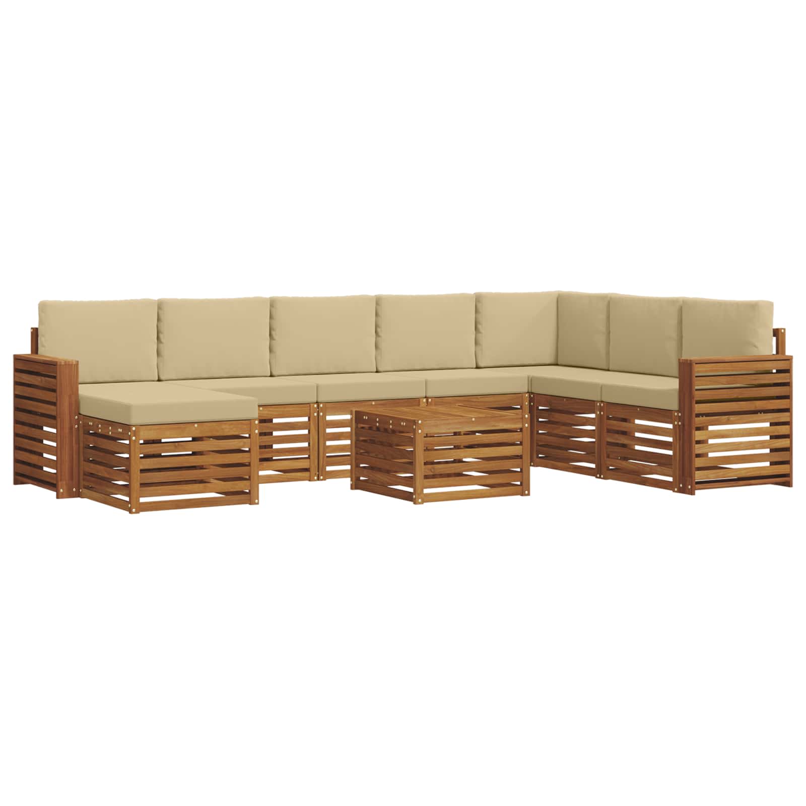 Set vanjskih sofa 9 kom. Prirodna i bež