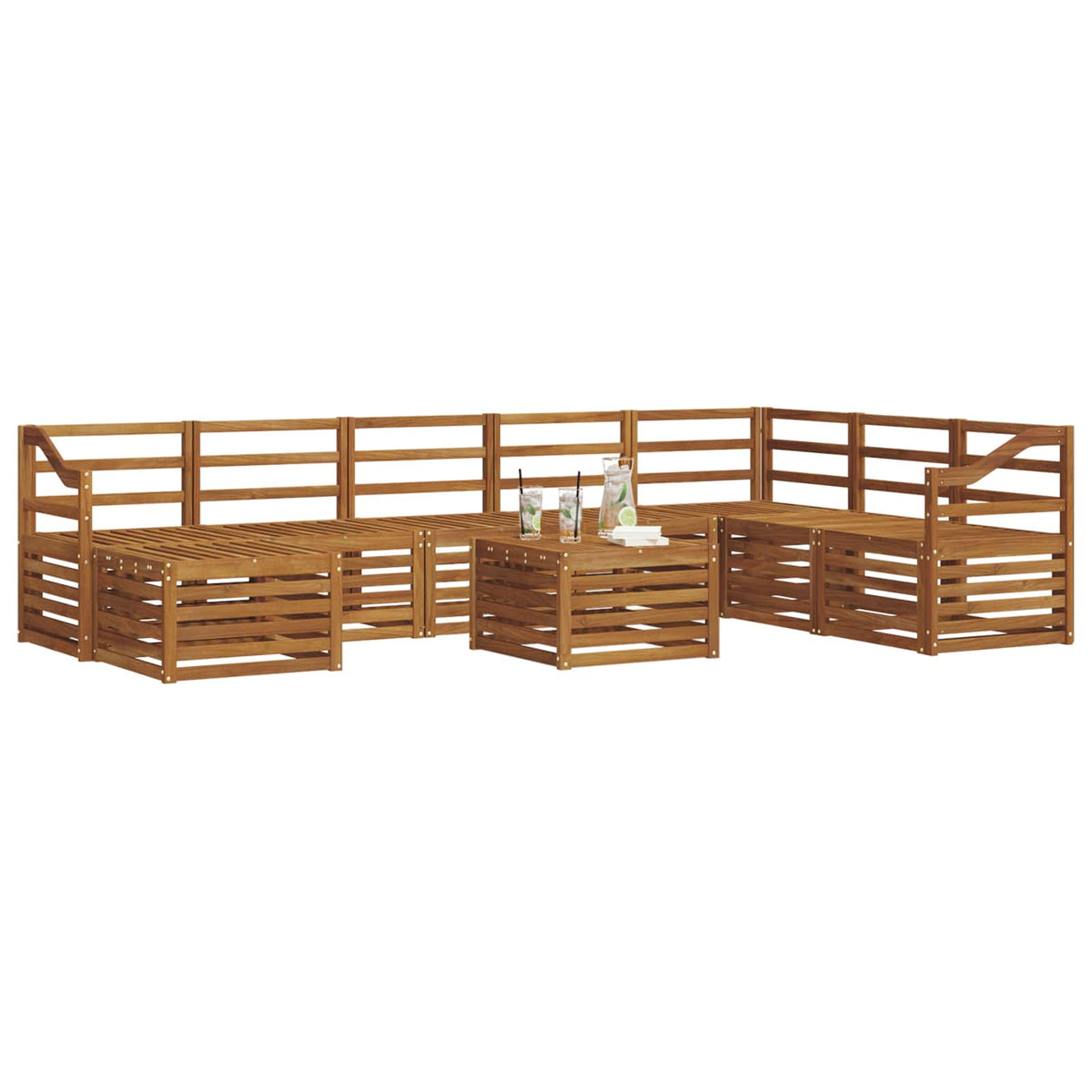 Set vanjskih sofa 9 kom. Prirodna