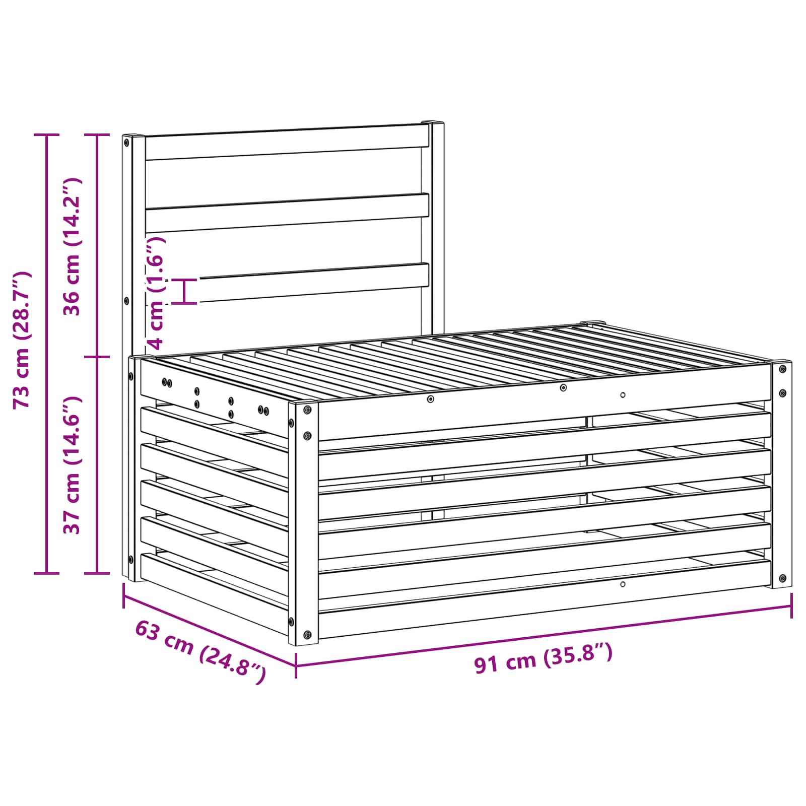 Set vanjskih sofa 2 Komad Prirodna 182,5 x 63 x 73 cm