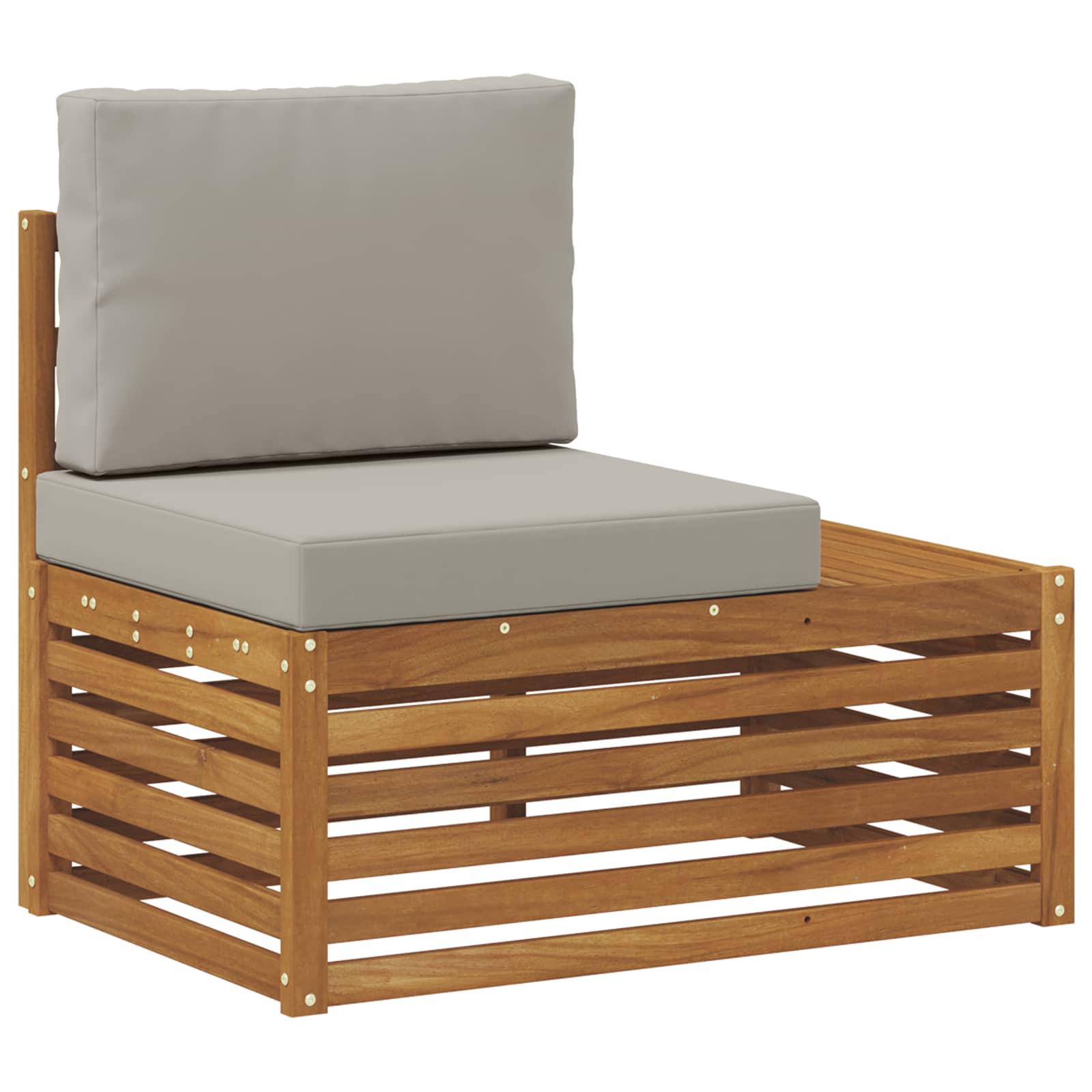 Set vanjskih sofa s jastukom 2 Komad Prirodna i svijetlo siva