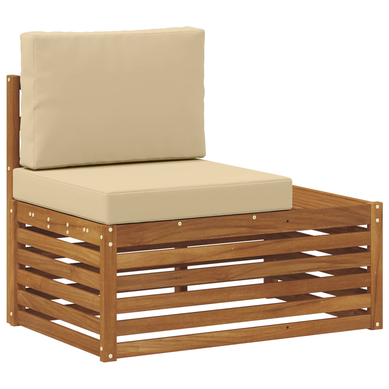 Set vanjskih sofa s jastukom 2 Komad Prirodna i bež