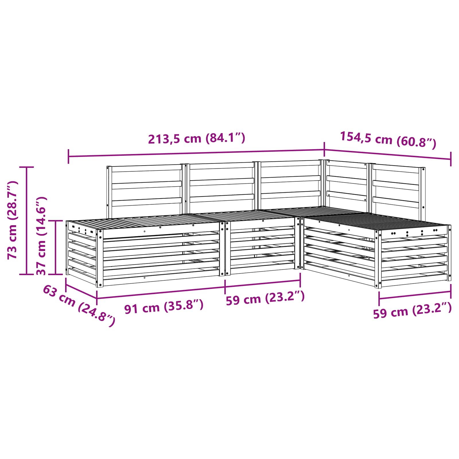 Set vanjskih sofa 4 Komad Prirodna Čvrsto drvo akacije
