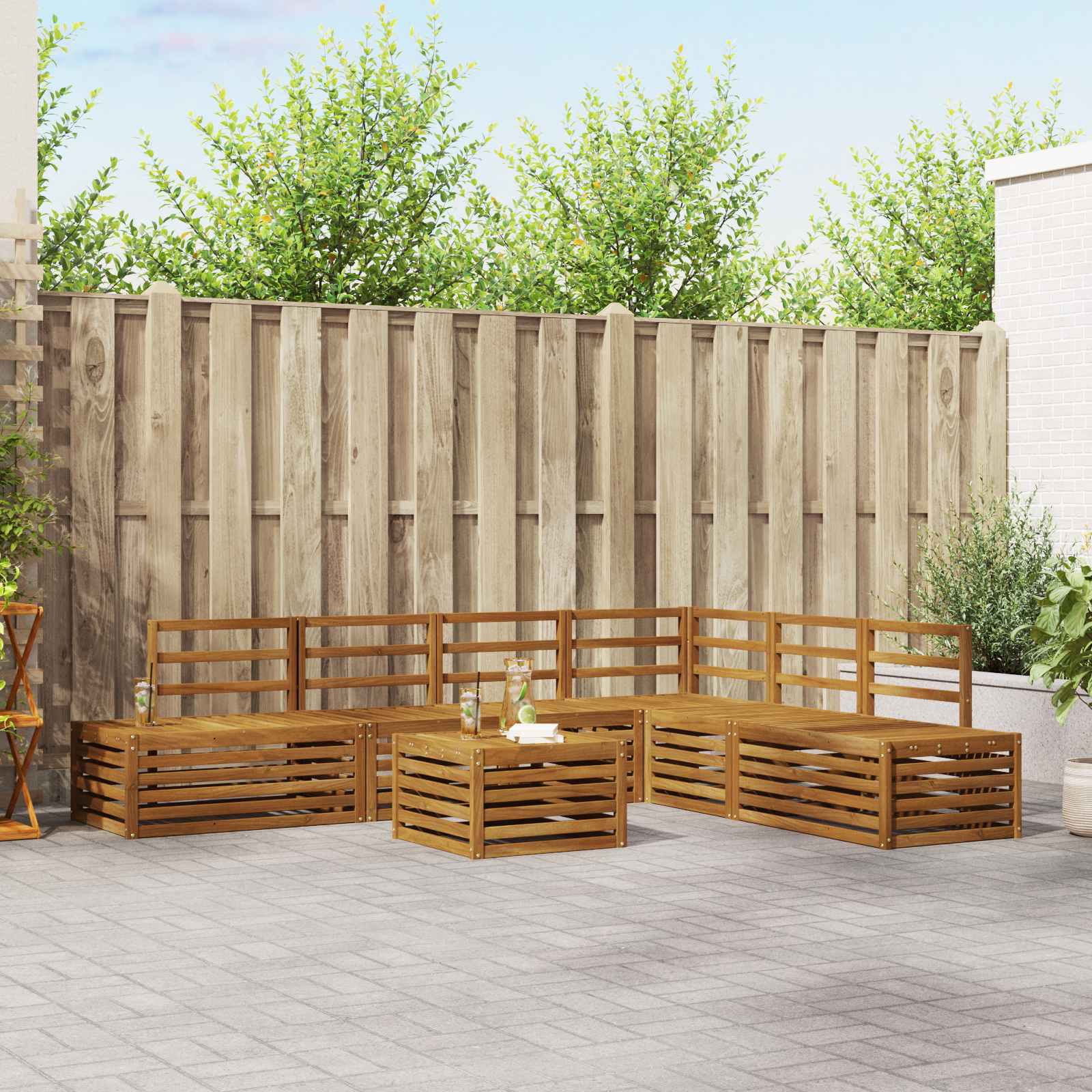 Set vanjskih sofa 7 Komad Prirodna Čvrsto drvo akacije