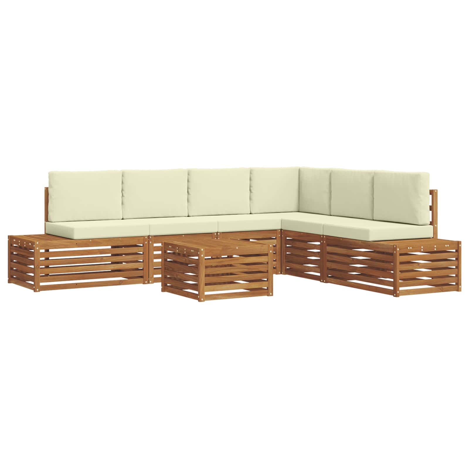Set vanjskih sofa s jastukom 7 Komad Prirodna i krem
