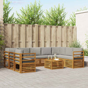 Set vanjskih sofa 10 kom. Prirodna i svjetlosiva