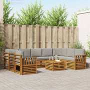Set vanjskih sofa 10 kom. Prirodna i svjetlosiva