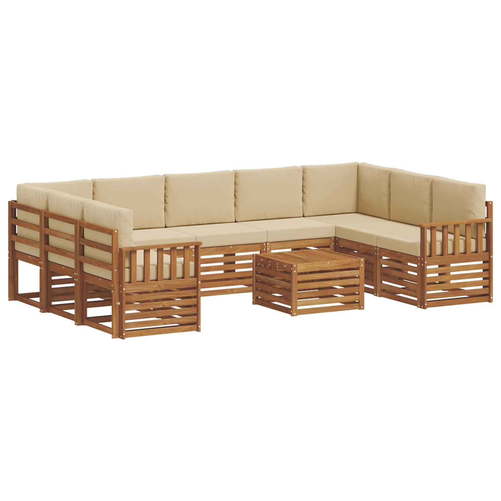 Set vanjskih sofa 10 kom. Prirodna i bež