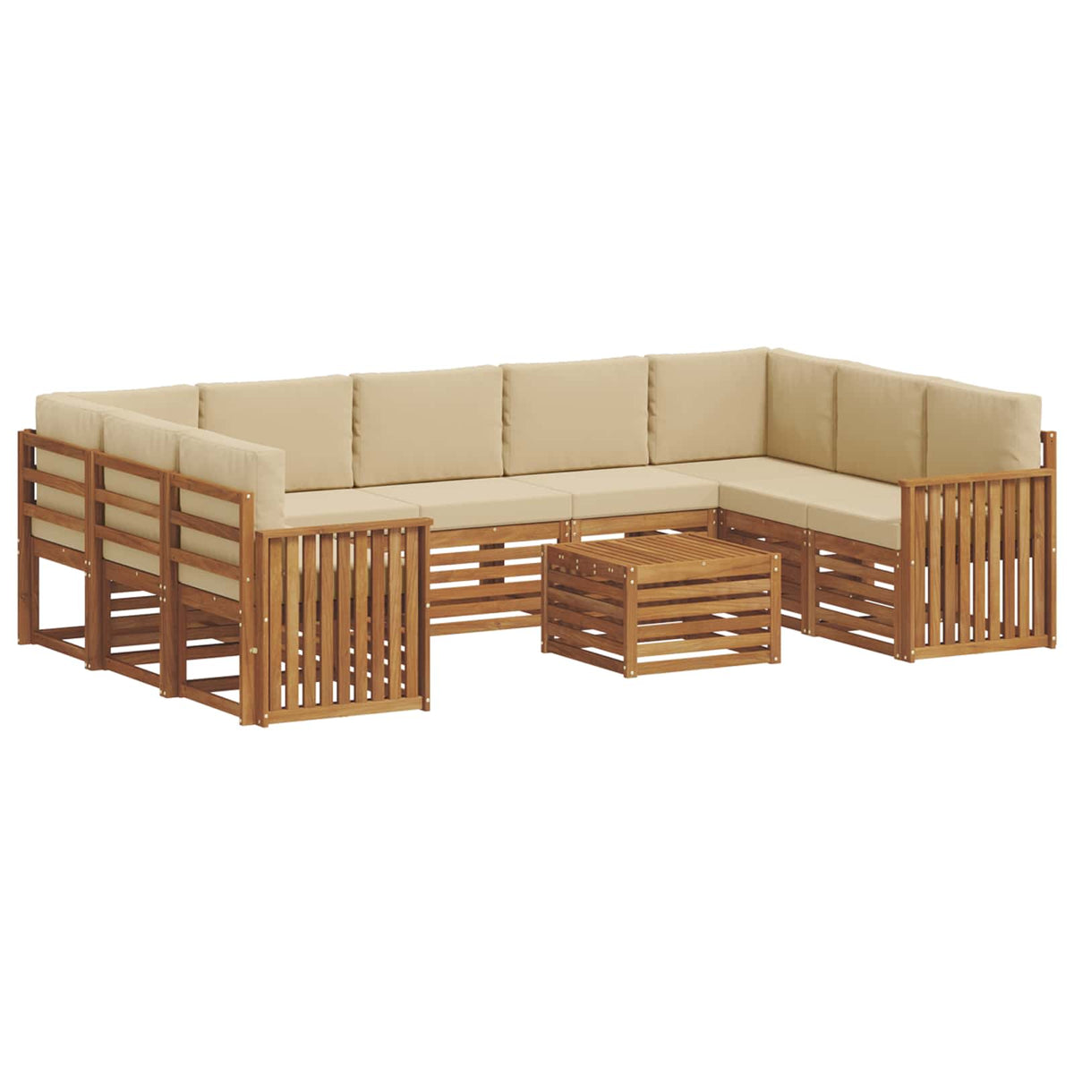 Set vanjskih sofa 10 kom. Prirodna i bež