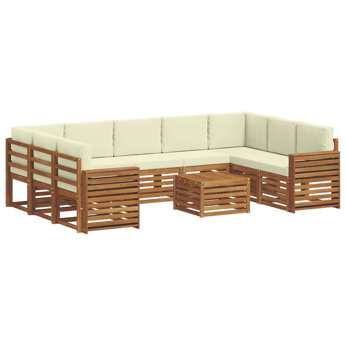 Set vanjskih sofa 10 kom. Prirodna i krem
