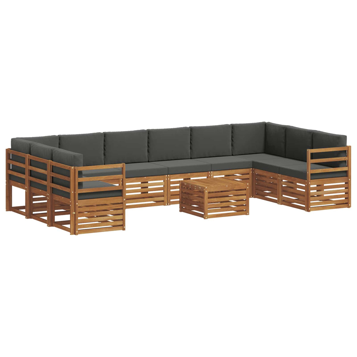 Set vanjskih sofa 11 kom. Prirodna i antracit