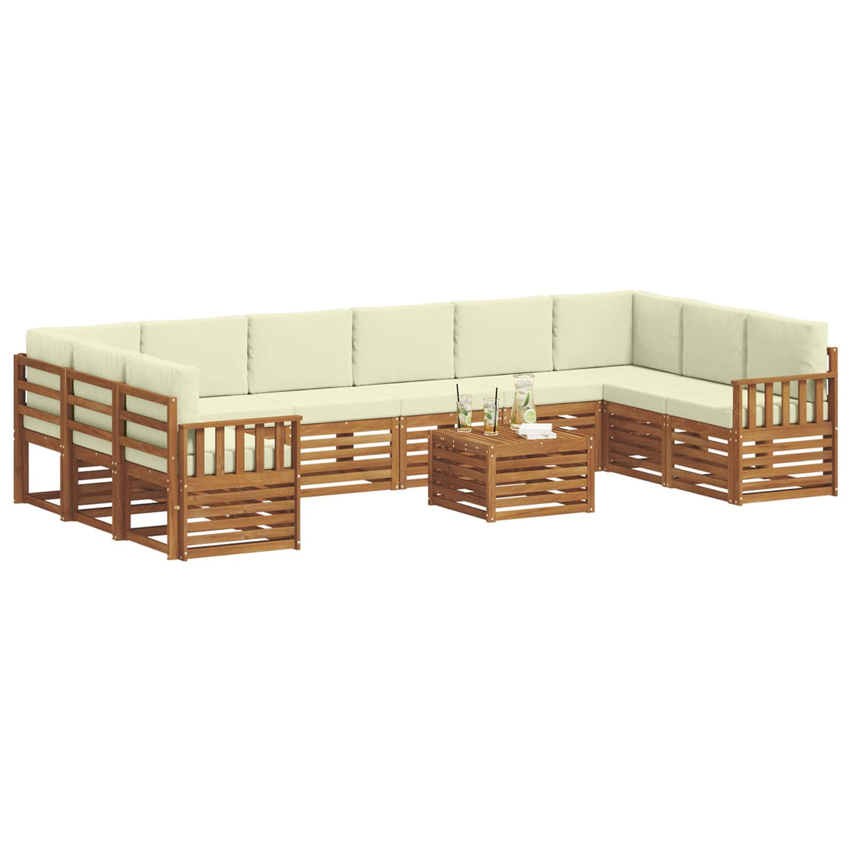 Set vanjskih sofa 11 kom. Prirodna i krem