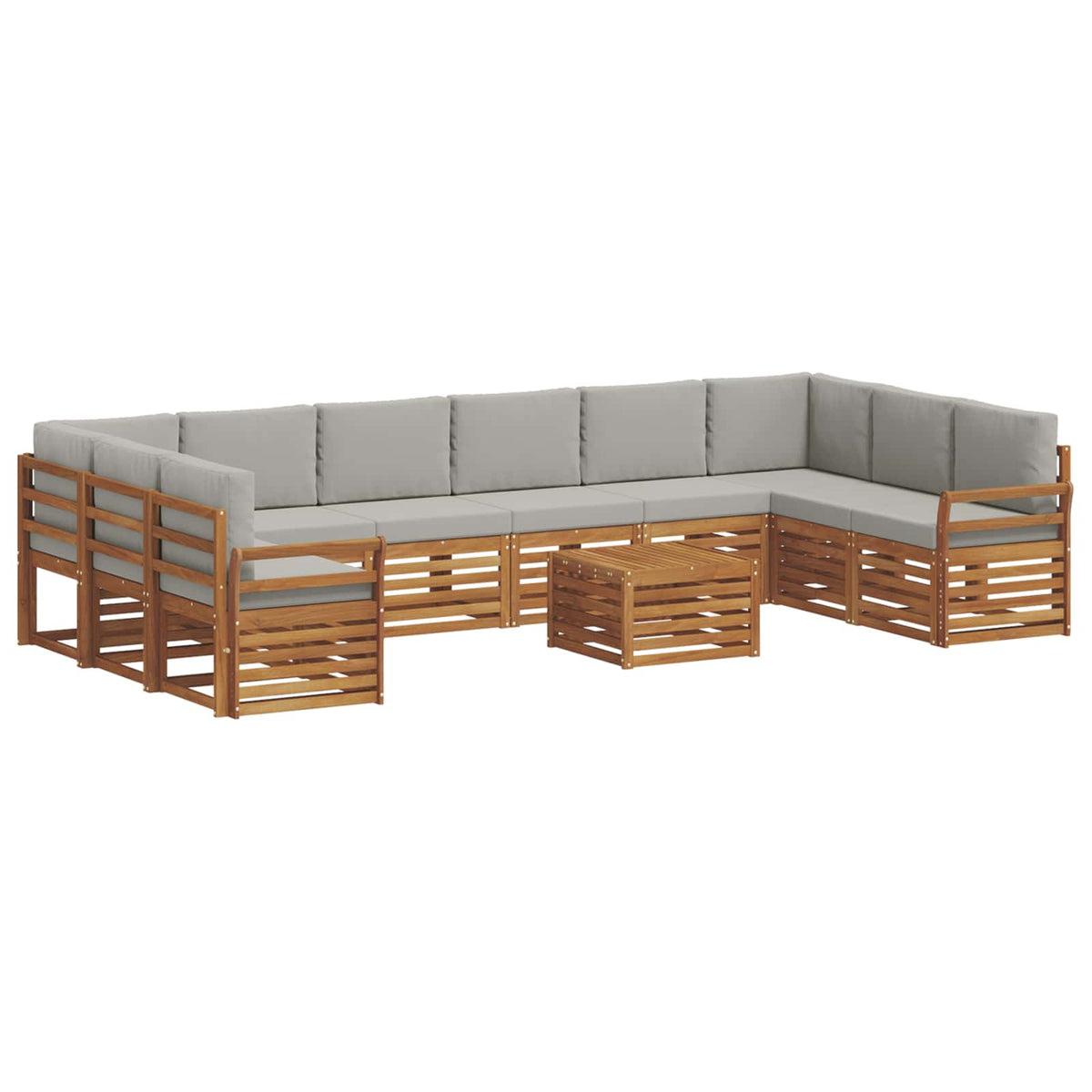 Set vanjskih sofa 11 kom. Prirodna i svijetlo siva