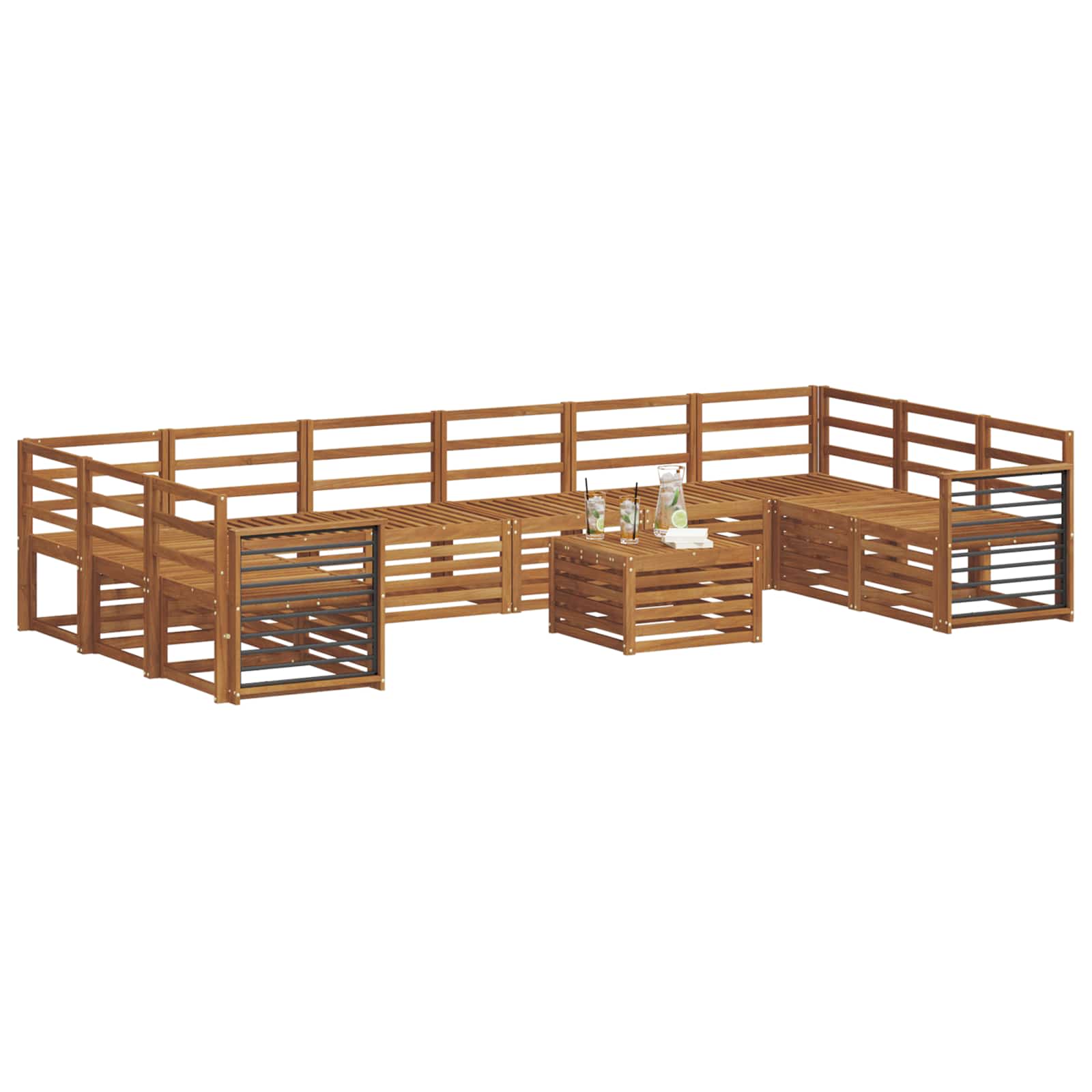 Setovi sofa 11 pcs Prirodna Čvrsto drvo akacije