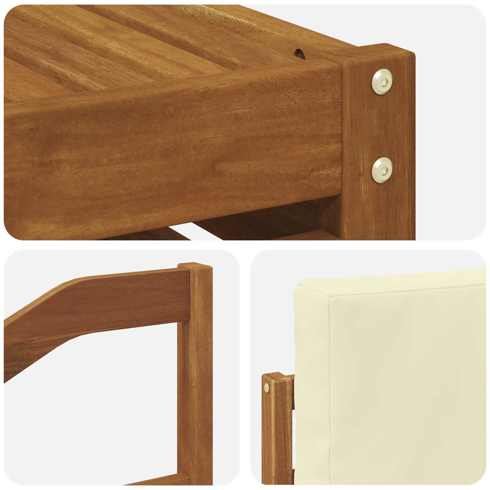 Set vanjskih sofa 11 pcs Prirodna i krem Čvrsto drvo akacije