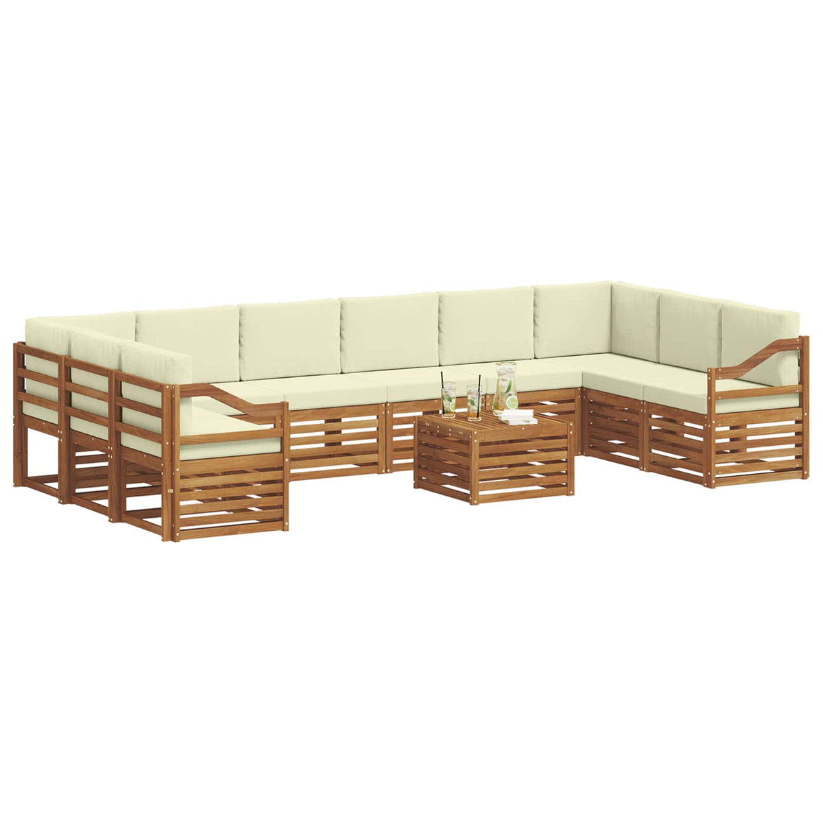 Set vanjskih sofa 11 kom. Prirodna i krem