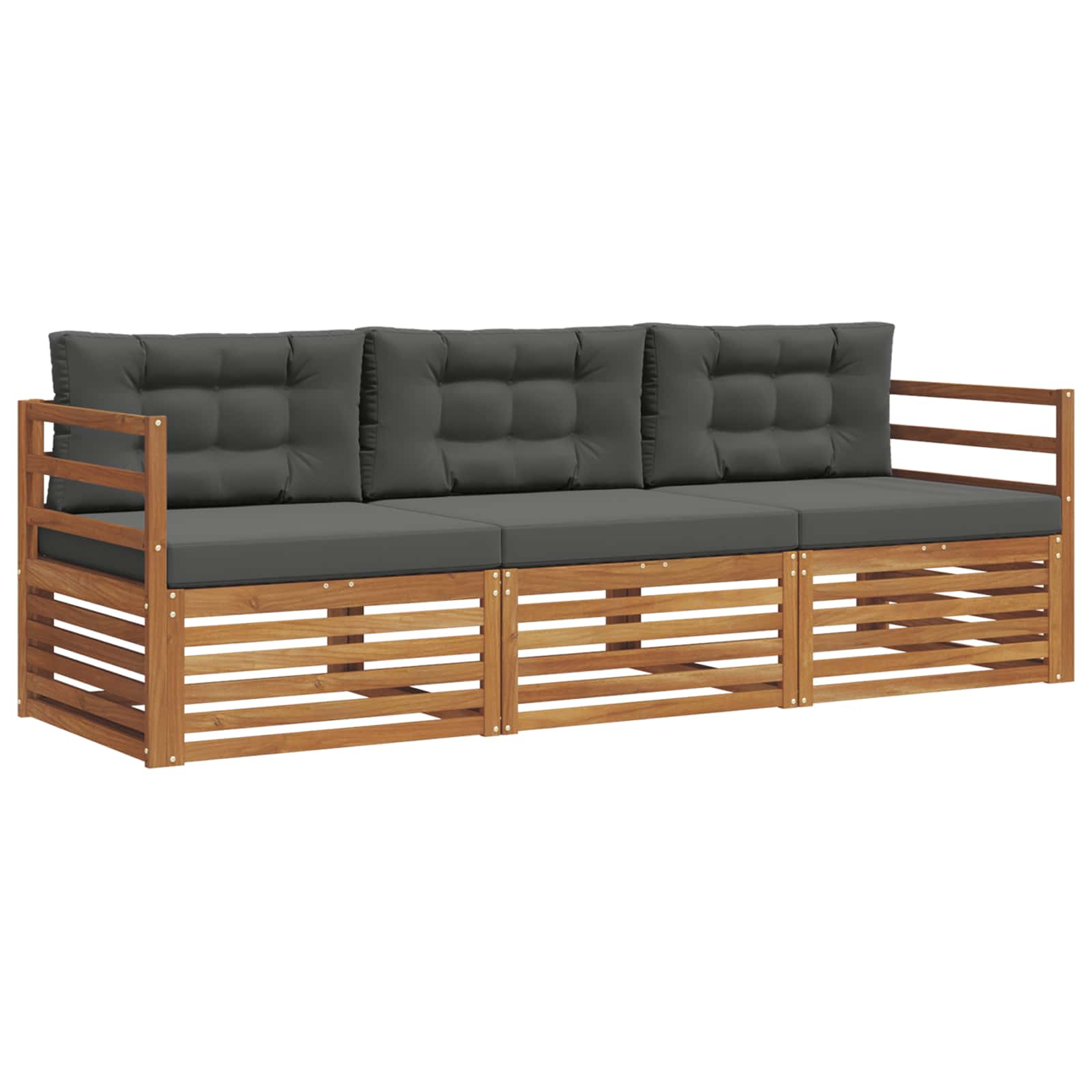 Set vanjskih sofa s jastukom 3 pcs Prirodna i antracit