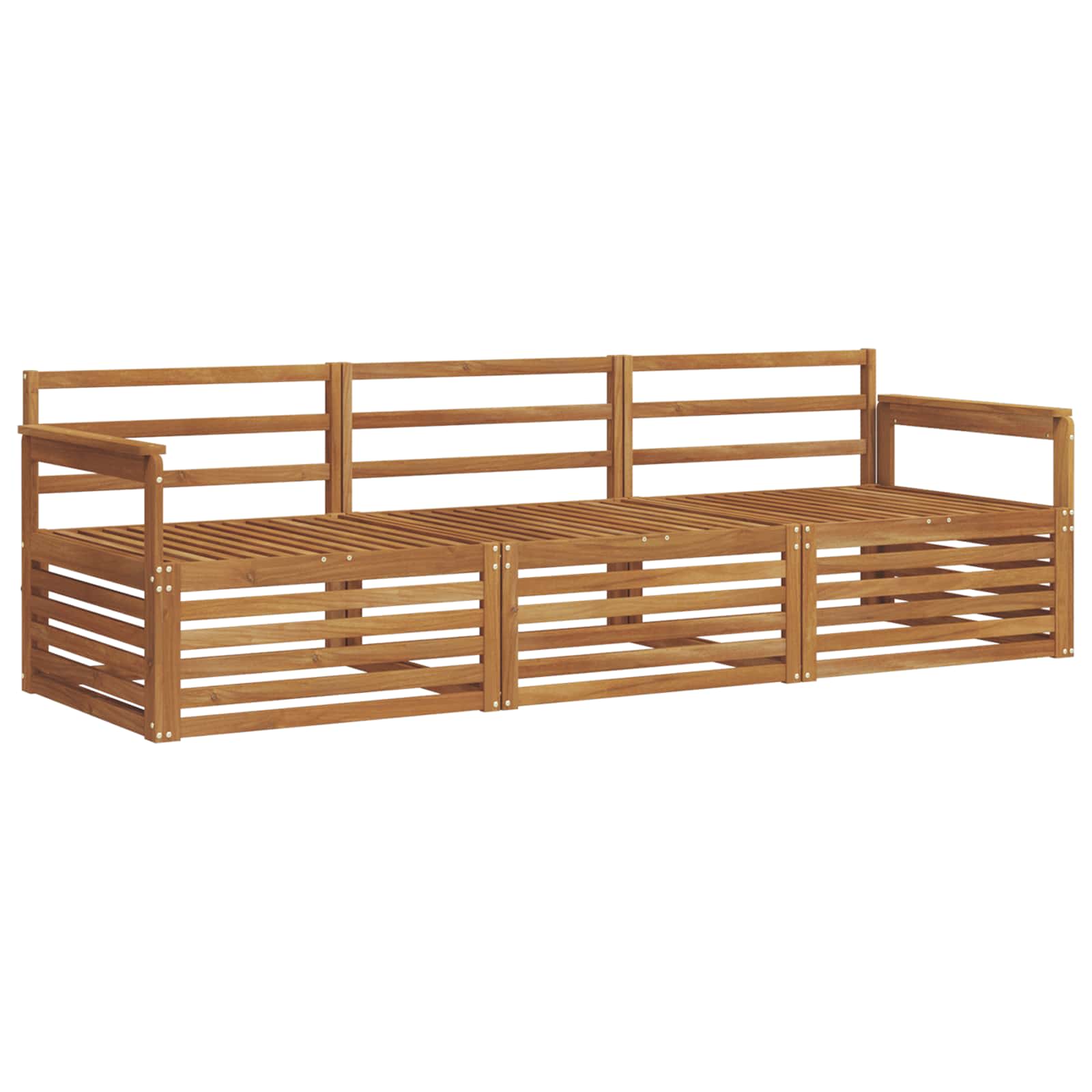 Set vanjskih sofa 3 pcs Prirodna Čvrsto drvo akacije