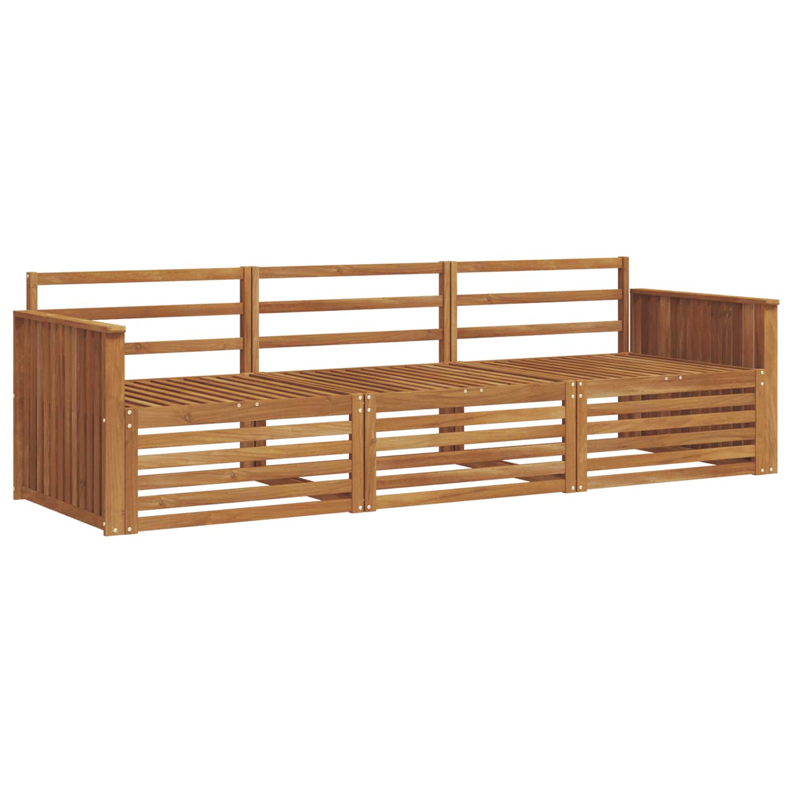 Set vanjskih sofa 3 pcs Prirodna Čvrsto drvo akacije