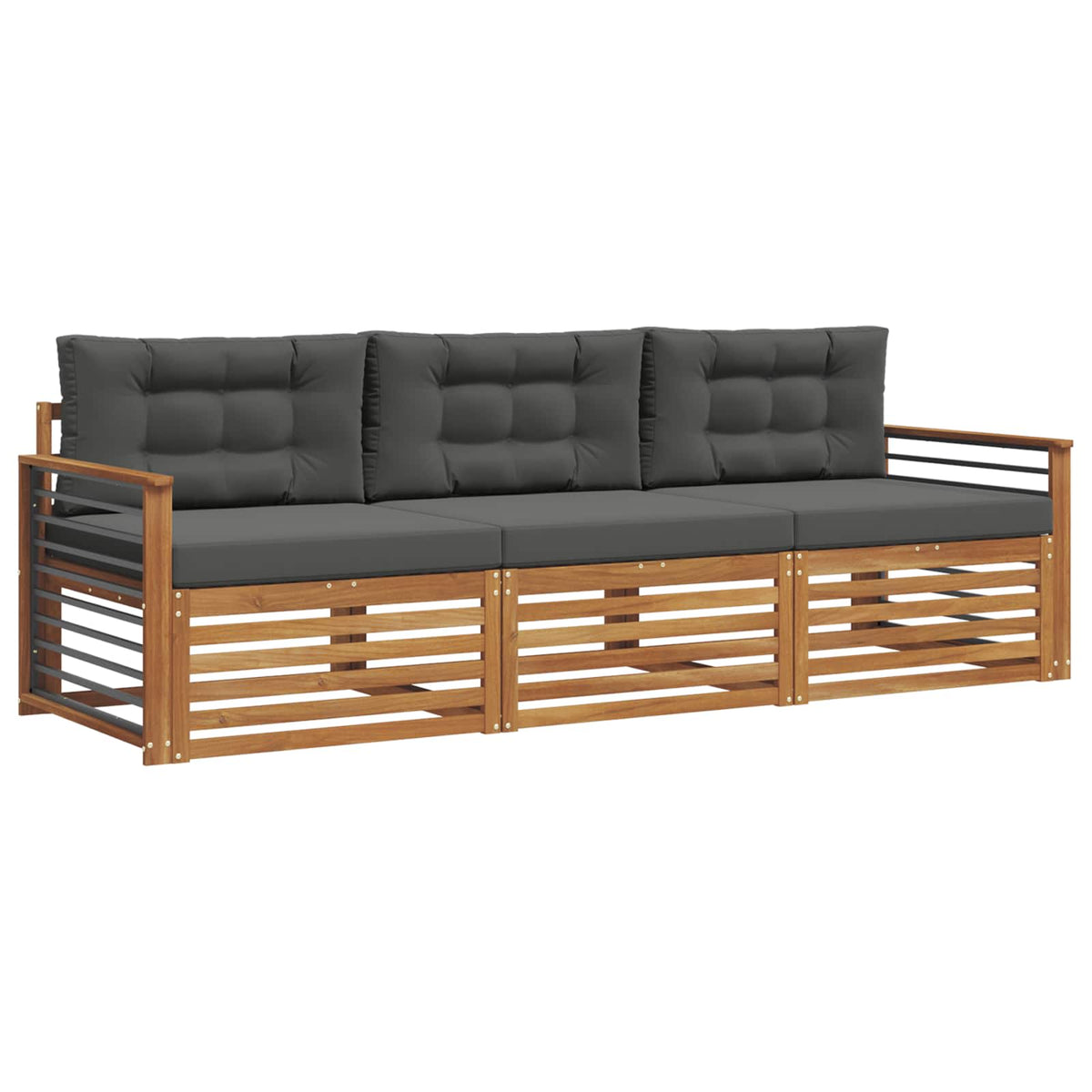 Set vanjskih sofa 3 kom. Prirodna i antracit