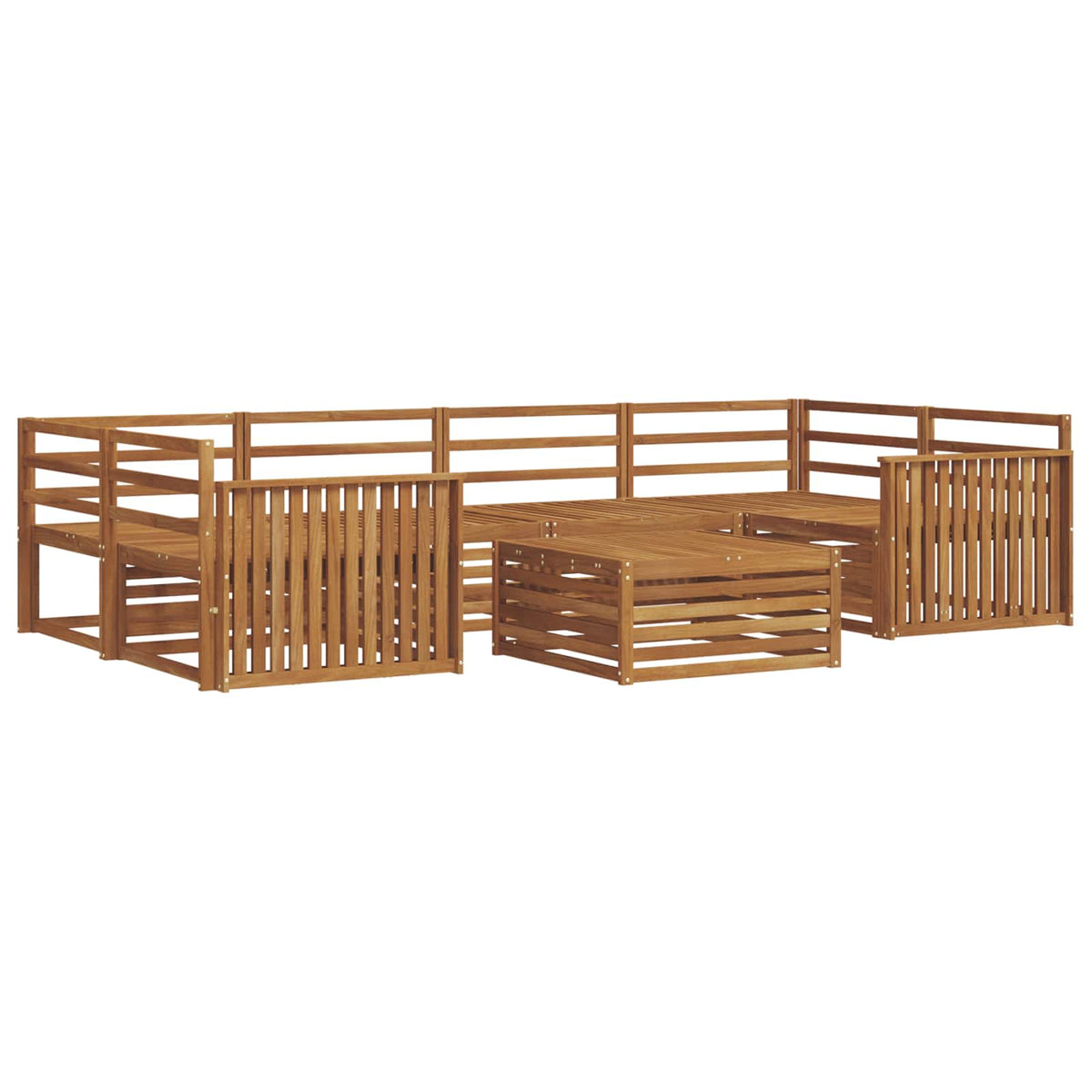 Set vanjskih sofa 7 kom. Prirodna Čvrsto drvo akacije