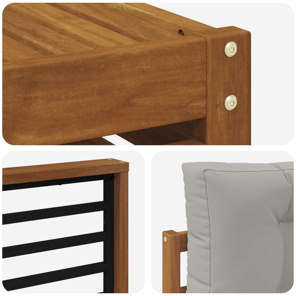 Set vanjskih sofa 7 kom. Prirodna i svijetlo siva