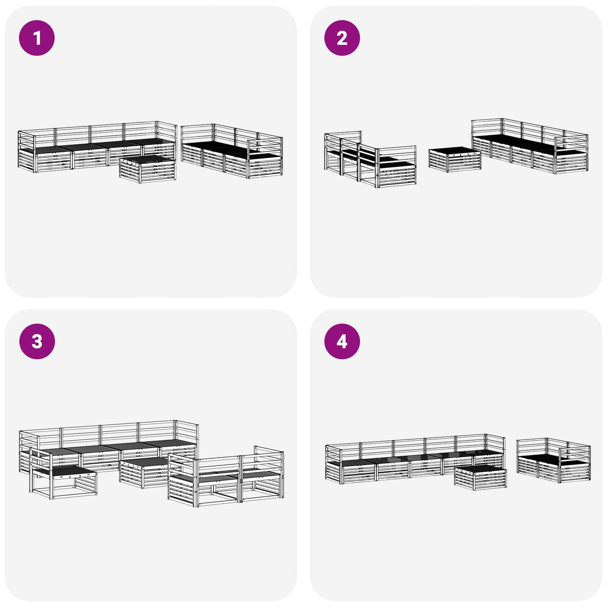 Set vanjskih sofa 8 kom. Prirodna Čvrsto drvo akacije Smeđa 79 x 79 x 37 cm
