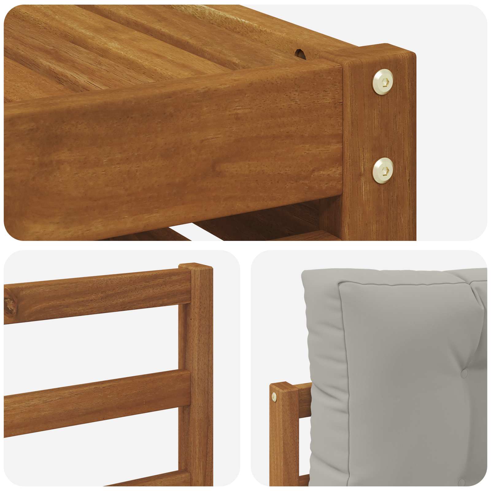 Set vanjskih sofa 8 kom. Prirodna i svijetlo siva