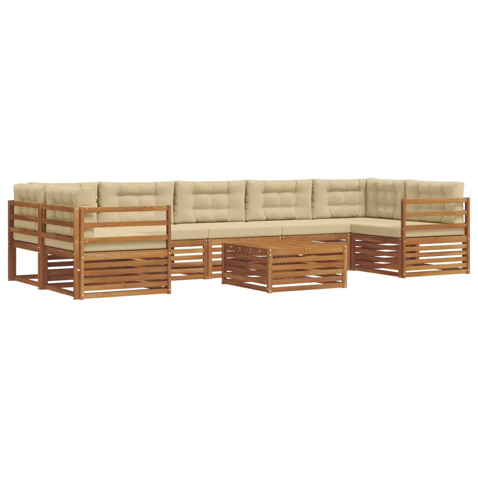 Set vanjskih sofa 8 kom. Prirodna i bež