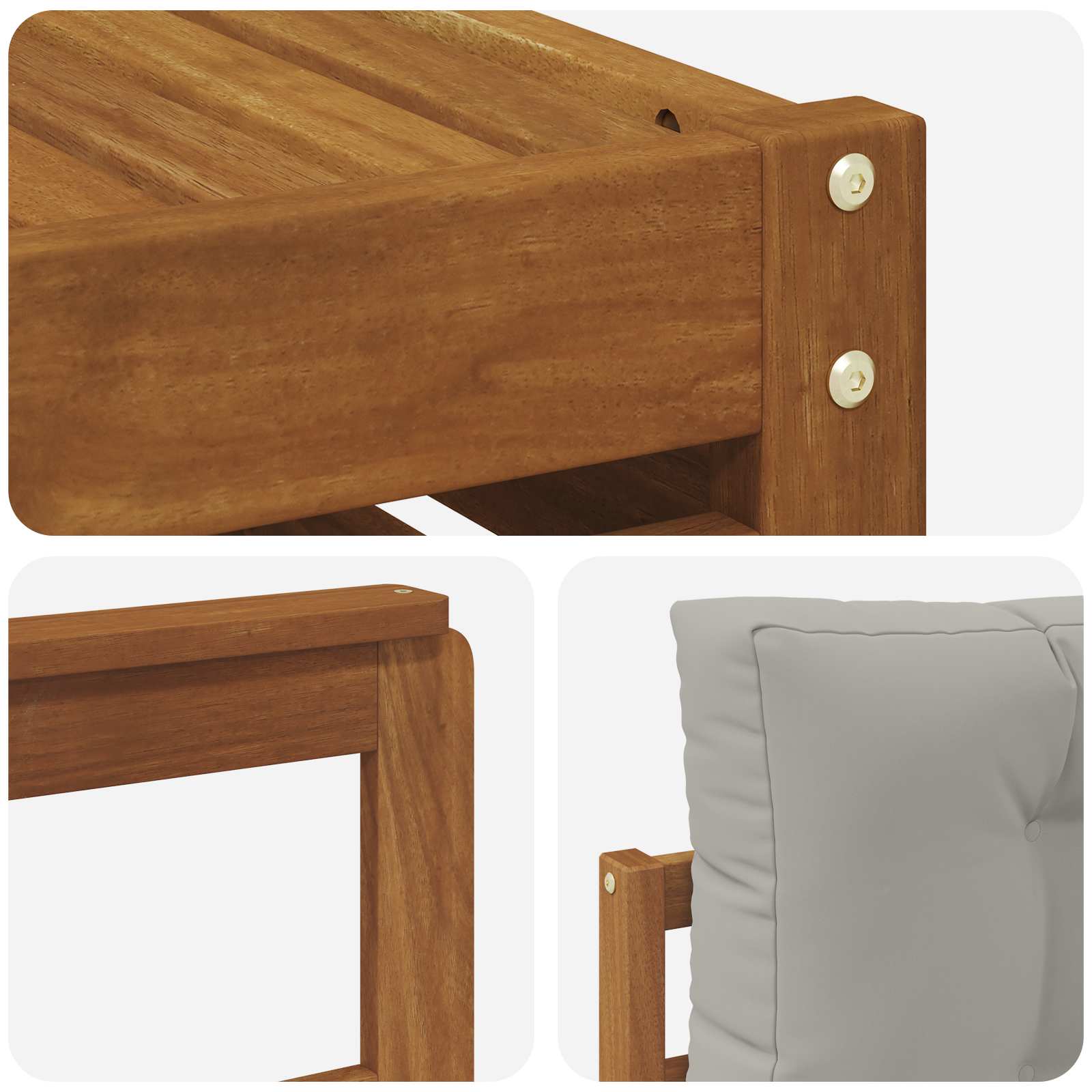 Set vanjskih sofa 8 kom. Prirodna i svijetlo siva