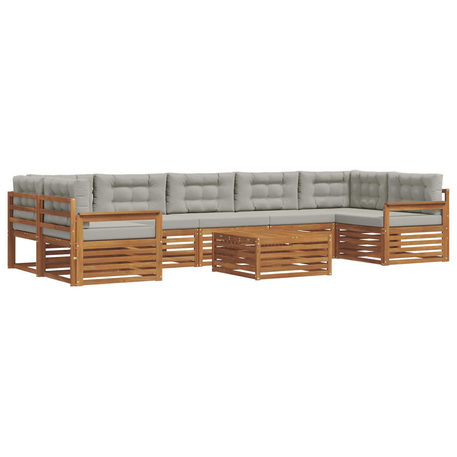 Set vanjskih sofa 8 kom. Prirodna i svijetlo siva